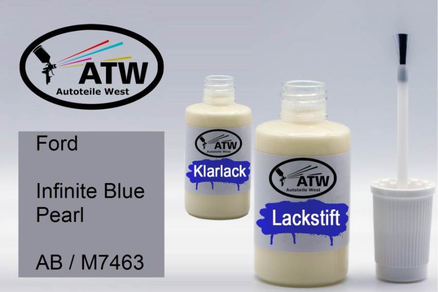 Ford, Infinite Blue Pearl, AB / M7463: 20ml Lackstift + 20ml Klarlack - Set, von ATW Autoteile West.